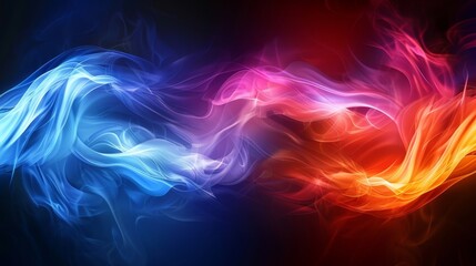 Fototapeta premium Colored smoke isolated on black background