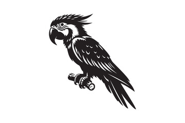 Black tier bird silhouettes Vector elements for design