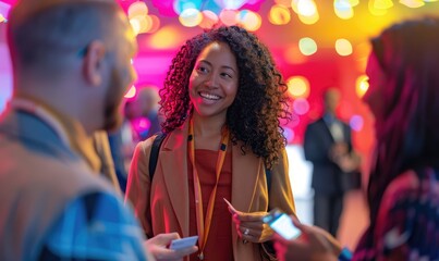 IT Networking Event with Professionals in Conference Hall