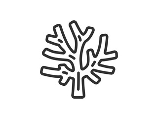 サンゴのアイコン（線画）のイラスト