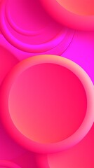 Obraz premium wallpaper with a pastel neon pink and yellow color scheme featuring abstract, overlapping circles, background