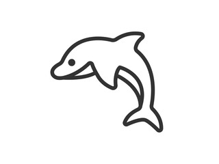イルカのアイコン（線画）のイラスト