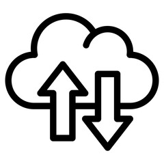 data transfer, cloud, Cloud Service, networking, information technology Icon