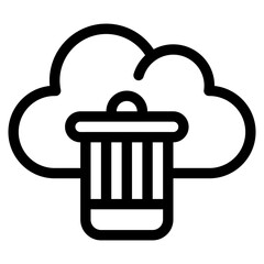 delete, cloud, Cloud Service, networking, information technology Icon