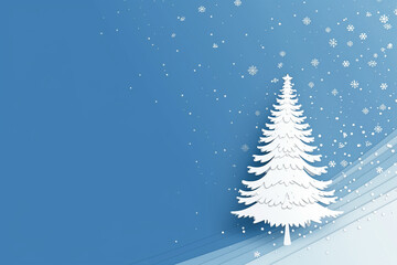 Obraz premium Christmas tree on blue background. Christmas and New Year holidays concept