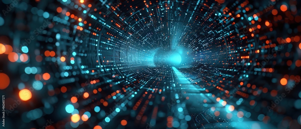 Aufkleber luminous technological abstract background. digital technologies, cloud computing, digital future. 3
