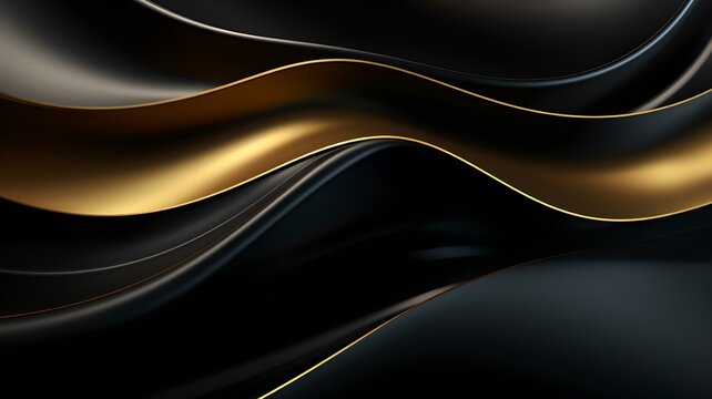 Geschwungene Formen: Schwarz-goldene Kunst f&uuml;r exklusive Designs