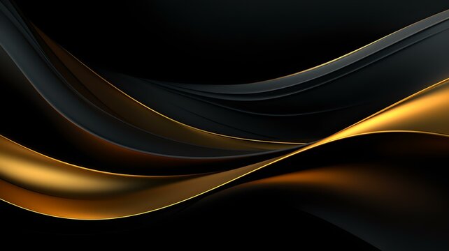 Eleganz in Schwarz und Gold: K&uuml;nstlerische Kurven als Hintergrundbild