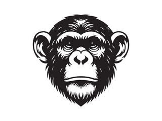Monkey face head icon wild animal for logo or mascot illustration
