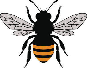 Creative a vector art Design of silhouette big BEE
