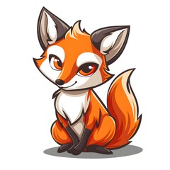 Fototapeta premium cartoon fox mascot character design vector, logo template isolated on white background