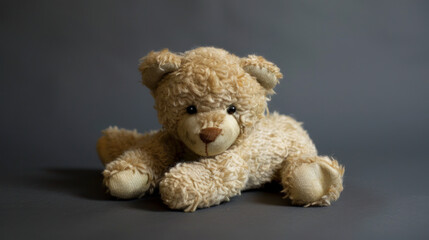 Fototapeta premium This vintage teddy bear was lovingly handmade in the UK in the 1980s.