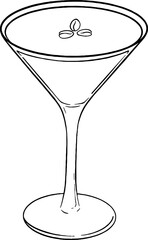 Espresso Martini Cocktail Line Art