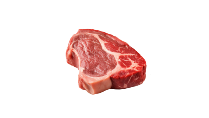 Raw meat peace cutout. Isolated peace of meat on transparent background