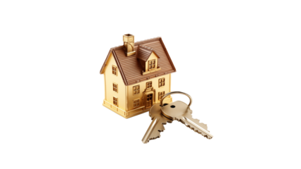 House with keys cutout. Real estate symbol