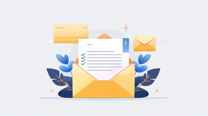 Mail envelope , email marketing and messaging. Concept of mail sending. Inbox receiving electronic message alert.