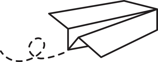 Paper Plane and Route Line Art
