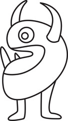 Doodle Monster Line Art