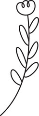 Branches with Leaves and Flowers Illustration
