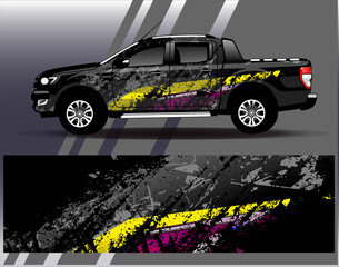 Car wrap design vector. Graphic abstract stripe racing background designs for vehicle, rally, race, adventure and car racing livery