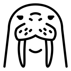 Walrus outline icon. Wildlife illustration