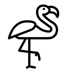 Flamingo simple outline icon