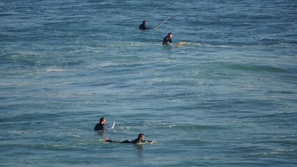 Surfing / Riding waves at Banana Beach Agadir Morocco