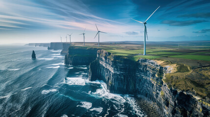 Cliffside Wind Farm at Dawn