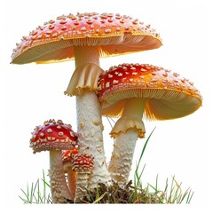 Mushroom, Isolated on white background, AI generated