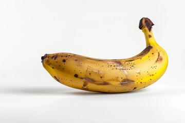 clean and fresh of a Cavendish Banana, copy space on right side, isolated on white background