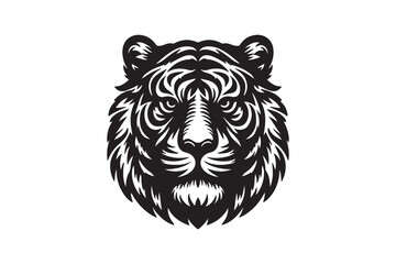 Tiger had silhouette vector illustration