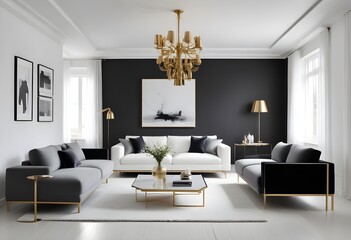 Photo interior modern design room 3d illustration