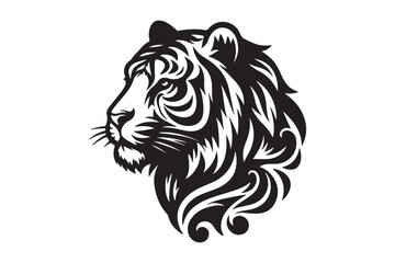 Tiger had silhouette vector illustration