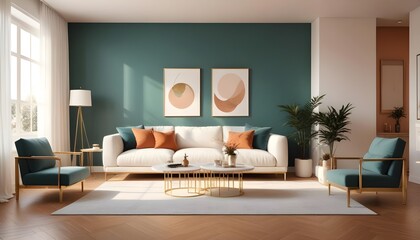 Photo interior modern design room 3d illustration
