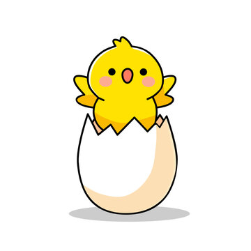 recommend clip art: vector illustration of hatching chicken eggs in flat and minimalist style isolated on white background