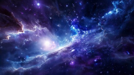 Fototapeta premium Starry cosmos scene, great for screensaver and scientific film uses.