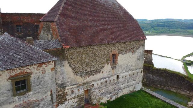 Aerial View of Gussing Castle, Burgenland, Austria