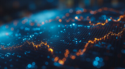 The blue finance business graph chart provides a clear visual representation of economic indicators and growth metrics.
