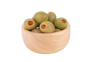 Olives in Wooden Bowl on transparent png