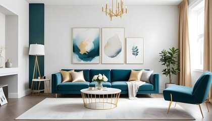 Photo interior modern design room 3d illustration