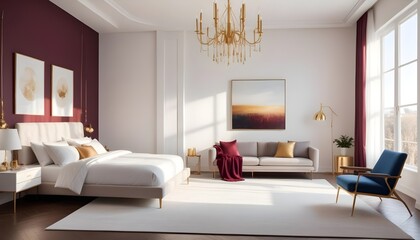 Photo interior modern design room 3d illustration
