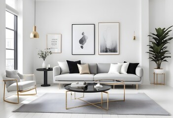 Photo interior modern design room 3d illustration