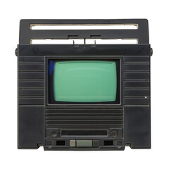 A black box with a green screen