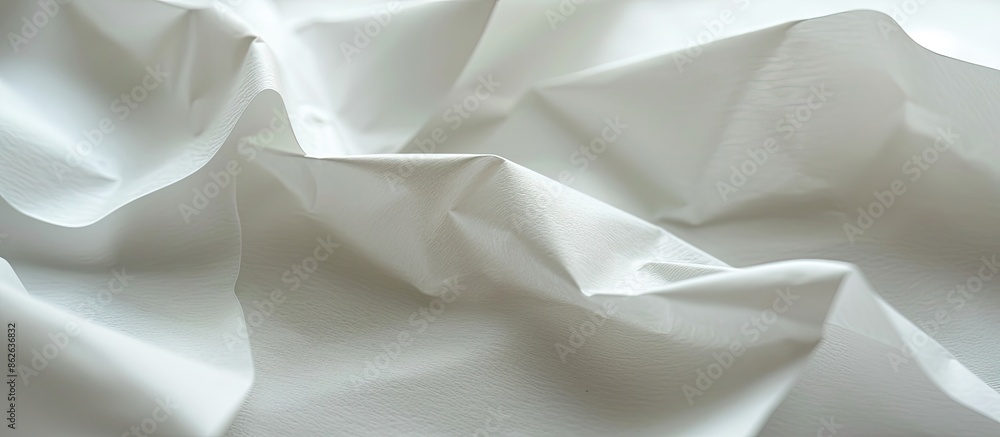 Aufkleber close-up of a white paper sheet with creases as a background, with space for text or images. copy sp