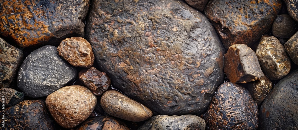 Poster Background with a stone texture, with space for a picture. Copy space image. Place for adding text and design