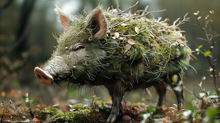 Cartoon animal - boar - isolated - illustration for children. 