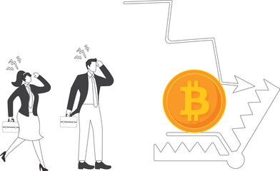 Cryptocurrency coin in a trap