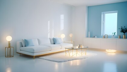 Photo interior modern design room 3d illustration