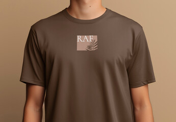Brown Tshirt Mockup With Generative AI