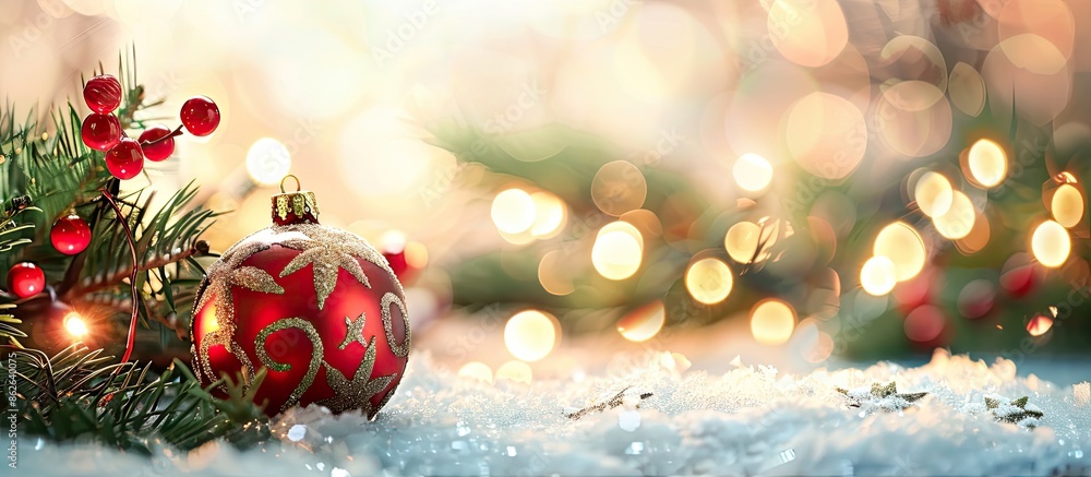 Poster christmas-themed background with a beautiful copy space image.